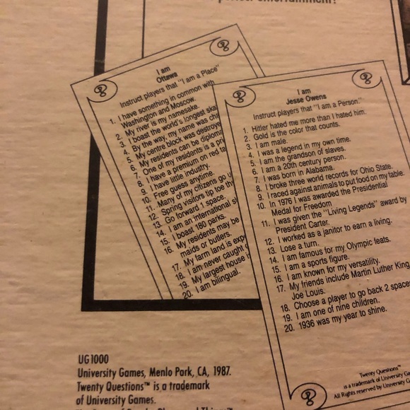 Vintage 1987 Twenty Questions Game - Picture 3 of 14